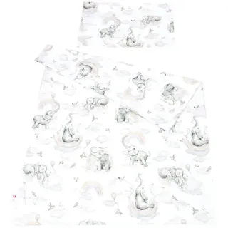 BabyLux Babybettwäsche BABYLUX Kinderbettwäsche 2 Tlg. 90 x 120 cm Bettwäsche Bettbezug Kind, 127. Elefanten Beige beige