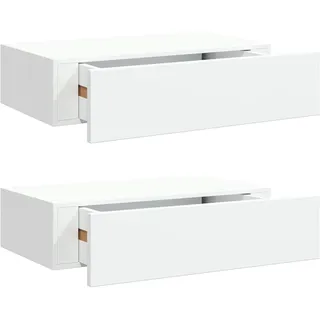 vidaXL Wandregal mit Schubladen 40 x 23,5 x 10 cm Weiß