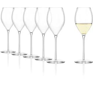 Stölzle Lausitz Champagnergläser Fino 6er-Set 425 ml – Elegante Champagnerkelche ideal für Sekt & Prosecco – Sektgläser aus bleifreiem Kristallglas – Spülmaschinengeeignet & stoßfest, Made in Germany