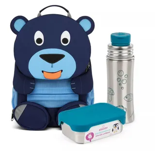 Affenzahn Großer Freund Bundle mit Trinkflasche und Brotdose Kita Rucksack Set