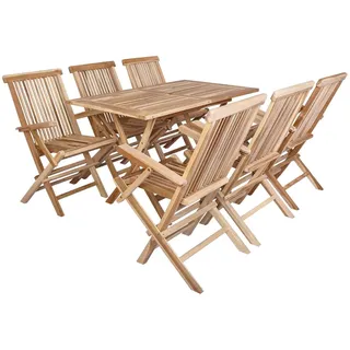 vidaXL Gartenmöbel Set 7 Stk. Loungeset braun