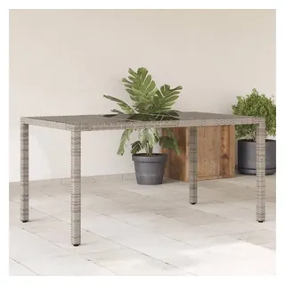 vidaXL Gartentisch mit Glasplatte 150 x 90 x 75 cm Grau
