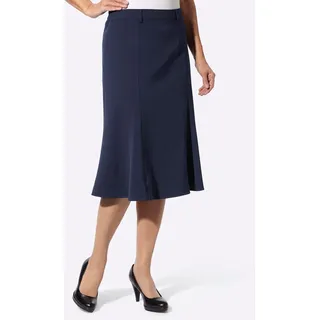 Godetrock CLASSIC, Damen, Gr. 54, blau (marine), 75% Polyester, 20% Viskose, 5% Elasthan, meliert, unifarben, wadenlang, Röcke Godetrock