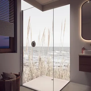 Duschrückwand Küstenbild - Am Meer - Wandverkleidung für Dusche aus ALU Matt 0,3 cm - fugenlos & wasserfest - Rückwand Dusche 90 x 200 cm - RUECKWAND24