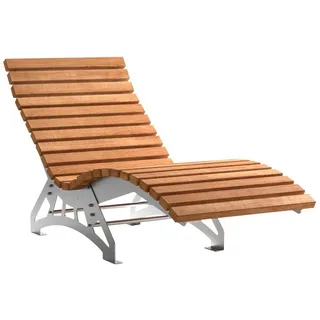 SO-TECH® Gartenliege Wellenliege Untergestell verstellbar DIY Bausatz, Holzlatten, 1 St., B: 80cm, 6mm massiver Edelstahl SS304 geschliffen, Kiefer silberfarben