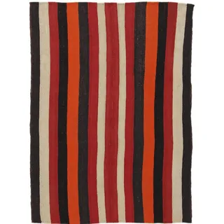 Nain Trading Orientteppich Kelim Fars Antik 130x198 Handgewebter Orientteppich / Perserteppich, rechteckig, Höhe: 5 mm rot|schwarz