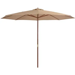 vidaXL Sonnenschirm mit Holzmast Ø 350 cm Taupe