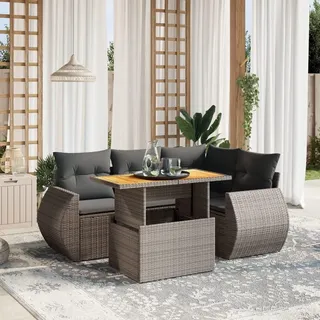 vidaXL Garten-Lounge-Set 5-tlg. grau