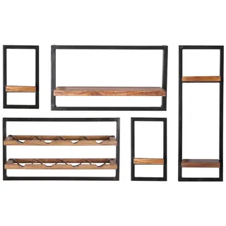 SIT Möbel Wandregal-Set 5-teilig 120 x 25 x 75 cm Antikschwarz
