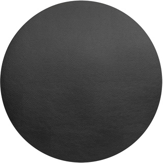 LACOR 66838-Tischset rund, genarbt, Leder, Schwarz Granulat, Ø 40 cm