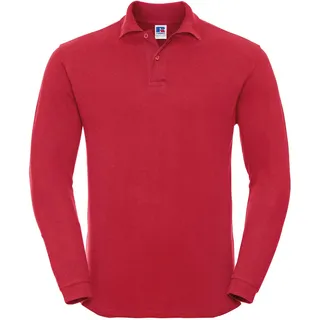 Russell Adults Long Sleeve Classic Cotton Polo-Shirt Herren langarm Seitenschlitze R-569L-0, classic red, S