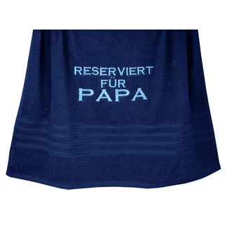 Lashuma Duschtuch Bestickt mit Reserviert für Papa 70x140, London Badehandtuch Blau – Marine