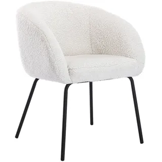 WAHSON OFFICE CHAIRS Loungesessel Sessel Kunstfell Modern Polsterstuhl weiß
