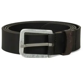 Diesel Ledergürtel 3,5 cm breit mit Metallverschluss - LOGO B-BASIC BELT 100% Echtleder schwarz 105
