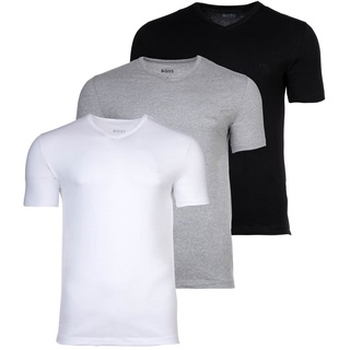 BOSS Herren T-Shirt, 3er Pack - TShirtVN 3P Classic, Unterhemd, V-Neck, Cotton Weiß/Grau/Schwarz M
