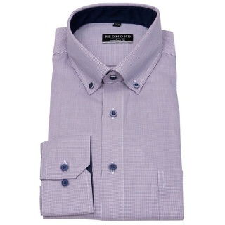Redmond Langarmhemd bügelfrei Button-Down-Kragen Kontrastknöpfe rosa M