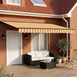 vidaXL Manuelle Markise 5 x 3 m gelb/orange