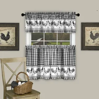 Achim Home Furnishings Barnyard Etagen- und Volant-Set, 58 x 36/58 x 14 cm, Schwarz