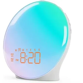 Innovativer Kinderwecker mit Sonnenaufgang-Simulationsfunktion mit Dual-Alarmen und ruhigen Klängen aus FM-Radio (Smart Edition)