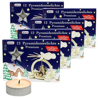 Ebersbacher Kerzenfabrik Teelicht Pyramidenteelichter Premium (12 Stück) (5-tlg)