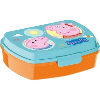 Peppa Pig Lunchbox PEPPA WUTZ Brotdose Kinder Lunchbox Kita, Schule, Kindergarten, Brotzeitdose blau|bunt