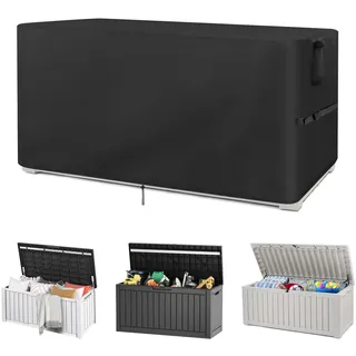 Iptienda Gartenbox Abdeckung Wasserdichte Nur Abdeckung,500D Oxford Garten Kissentruhe Allzwecktruhe Kissenbox Abdeckung,Gartenbox Schutzplane Abdeckungen,125 * 64 * 60cm
