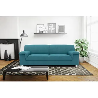 DOMO Collection Jamie Sofa 2er Couch, Garnitur 2 Sitzer, türkis, 190 x 80 x 72 cm