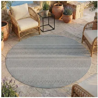 Ayyildiz Teppiche Outdoorteppich DESERT 1303, auch als Läufer und Rund erhältlich, rund, Höhe: 5 mm, In und Outdoor, pflegeleicht, Wohnzimmer, Aussenbereich grau rund | Ø 120 cm x 5 mm