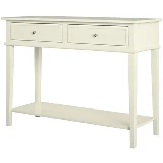 loft24 Konsolentisch Franklin, Ablagetisch mit 2 Schubladen, Landhaus, Breite 104 cm weiß