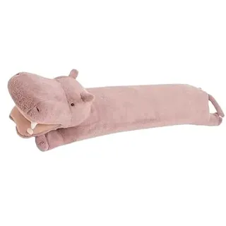 Dekorativer Windstopper unter der Tür, 110 cm, für Tür und Fenster, beschwerter Tierluft-Tür-Zugluftstopper, Schlange, Geräuschblocker für Unterseite der Tür (Hippopotamus)