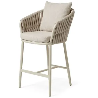BEST Freizeitmöbel Barhocker Torino rund Aluminium 2er Set Beige