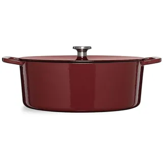Fissler Moments Collection Burgunderroter Gusseisen-Bräter, Oval, 33 cm, Emailliert