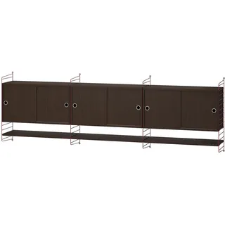 Sideboard wandmontage mit Regalböden Dunkelrot Dunkle Eiche