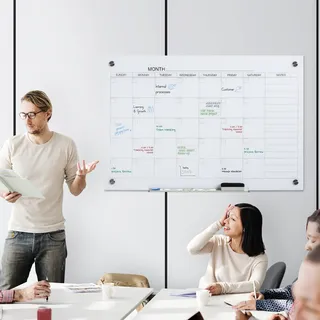 Vinsetto Whiteboard Kalender 90 X 60cm Wandkalender Mit Stiftablage Trocken Abwischbar Wochenplaner Mit 4 Stifte, Radierer, Monatskalender Für Büro Schule Küche Zuhause