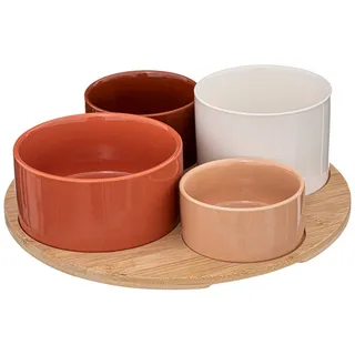 Secret_De_Go Secret de Gourmet Servier-Set für Aufstriche, Bambusständer, 5-teilig