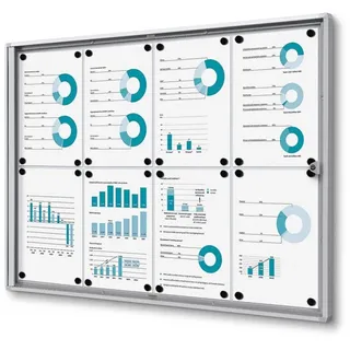 Showdown Showdown® Displays Schaukasten Economy XS B1 silber 8x DIN A4 93,1 x 2,6 x 65,5 cm, 1 St.