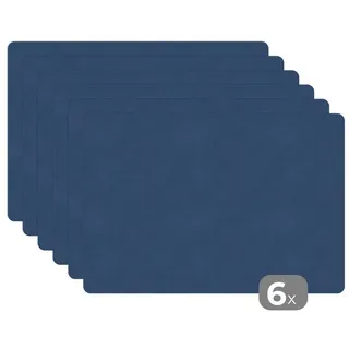 MuchoWow Platzset Leder - Blau - Tierhaut, (6-St), Platzsets, Tischset, Abwaschbar, Tischsets, Platzdeckchen bunt