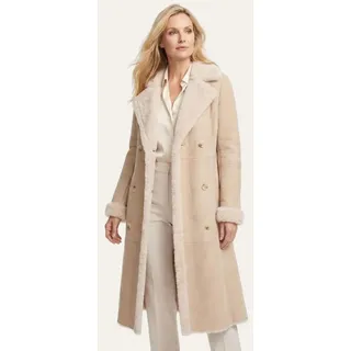 Shearling Mantel mit femininer Silhouette Beige - Größe: M - M