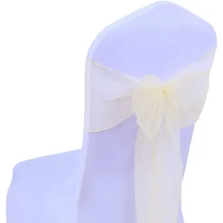 25 Stück Organza-bänder, Schleifen Für Stuhlhussen, Schleifen, Hochzeit, Zeremonie, Dekoration, Party, Event, Geburtstag, 17 X 275 Cm, 22 Farben (ohne Stuhlhussen) – Champagner