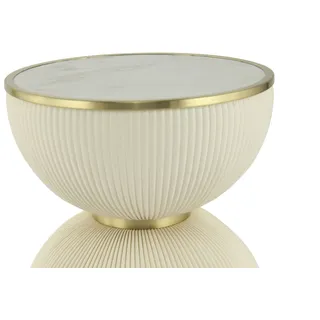 Beistelltisch KAYOOM "Beistelltisch Jokai 225" Tische Gr. B/H/T: 47 cm x 51 cm x 47 cm, beige (creme, gold, weiß) Beistelltische dekorativ, stilvoll, robust