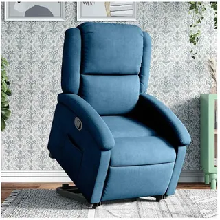 vidaXL Relaxsessel mit Aufstehhilfe Samt 55,3 x 82 x 73,9 cm Blau mit Rollen