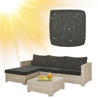 SYLC Draußen Bezüge Für Gartenpolster Wasserabweisende Rattan Sitzkissenbezug Mit Reißverschluss Terrasse Auflagen überwürfe Hussen Für L-Form/Ecke (1 Stück 60×55×10 cm,Dark Grey)