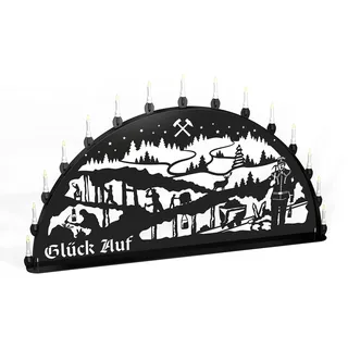 Außenschwibbogen Schwibbogen Lichterbogen Metall - Motiv: Bergmann/Bergbau (1 Meter)