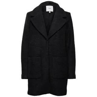 ICHI IHSTIPA JA Damen Wintermantel Wollmantel Winterjacke Kurzmantel mit Reverskragen, Größe:38, Farbe:Black (194008)
