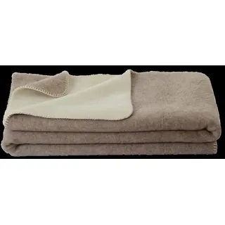 Steinbeck Doubleface-Decke Ökolana aus 100 % naturbelassener Schurwolle, in 4 Größen und 3 Farben, Beige/Weiß Größe 100x150 cm