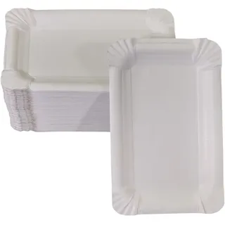LogiPack GeRo Flache Pappteller eckig 11 x 17 cm 100 St. Weiß