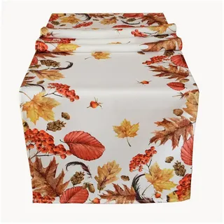texpot Tischdecke Druckmotiv Herbstblätter Herbst Blätter (1-tlg) weiß Quadratisch | 110 cm x 110 cm