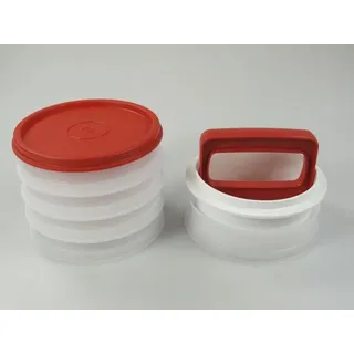 TUPPERWARE Küchenhelfer Hamburger-Maker Former Presse Frikadellen + Behälter (5)