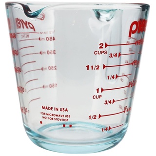 FEGYUJ Pyrex 2 Glass Measuring Cup Prepware Messbecher, Glas, Farblos