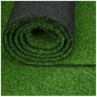 MDEKOR Kunstrasenteppich Outdoor - Kunstrasen wetterfest, Rasenteppich Meterware Grün 170cm x 200cm Balkon Bodenbelag wasserdurchlässig mit Drainage Kurzflor 15mm in Echtrasen-Optik
